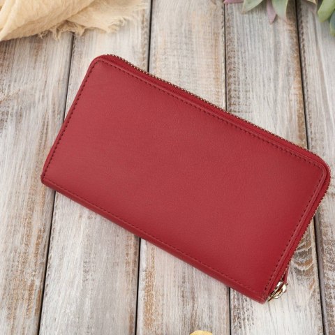 Damski portfel ze skóry naturalnej kopertówka Paolo Peruzzi AV-05-RD