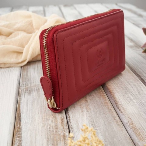 Damski portfel ze skóry naturalnej kopertówka Paolo Peruzzi AV-05-RD