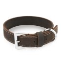Obroża dla psa skórzana w stylu vintage brązowa rozmiar S/M Petsome 17P02S