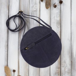 Torebka damska na ramię granatowa vintage okrągła skórzana Paolo Peruzzi T-92-DB