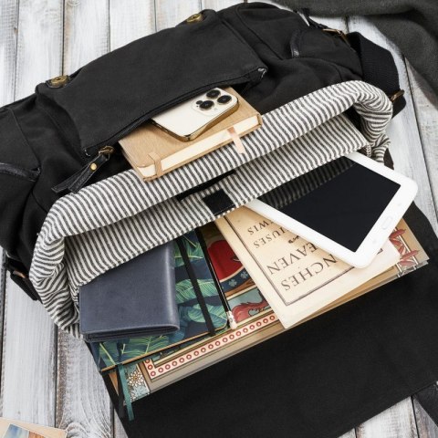 Zestaw prezentowy torba męska E-01 i plecak na laptopa E-03 Paolo Peruzzi ZUP-93-BL