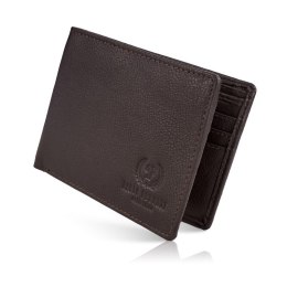 Brązowy portfel męski ze skóry naturalnej Paolo Peruzzi T-76-BR