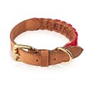 Czerwona skórzana obroża dla psa rozmiar L pleciona Petsome 12P03L