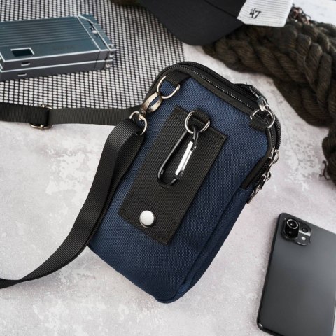 Granatowa saszetka męska na ramię z cordury SP-03-DB