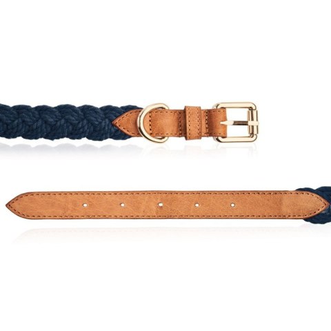 Modna skórzana obroża dla psa rozmiar S pleciona Petsome 12P07S