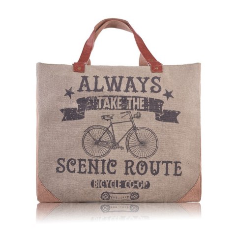 Pojemna torebka damska na ramię z nadrukiem Paolo Peruzzi E-13-MC