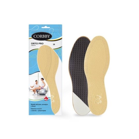 Wkładki do butów skórzane pronujące z klinem Corbby