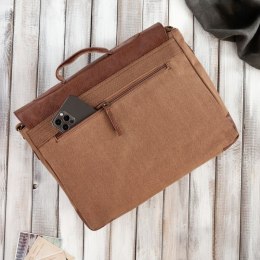 Torba męska ze skóry wegańskiej Paolo Peruzzi E-07-BR