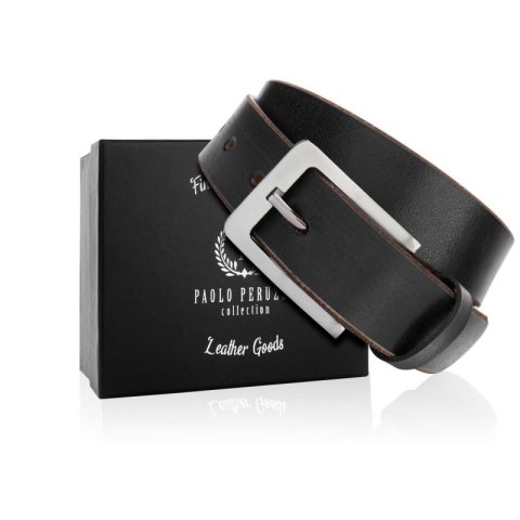 Czarny pasek męski skórzany vintage 120 cm Paolo Peruzzi 05Z01120