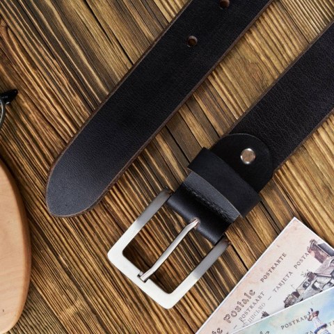 Czarny pasek męski skórzany vintage 120 cm Paolo Peruzzi 05Z01120