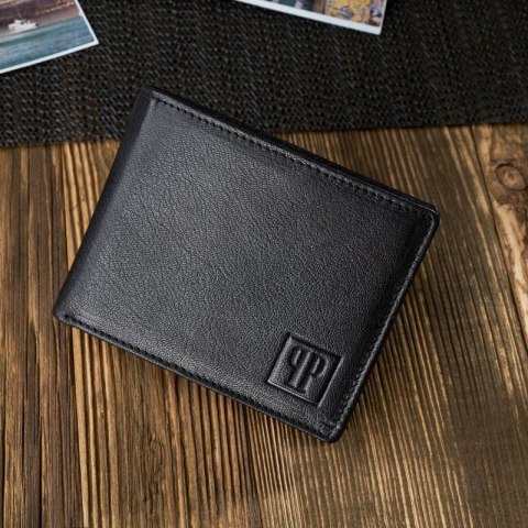 Czarny portfel męski ze skóry naturalnej Paolo Peruzzi T-66-BL