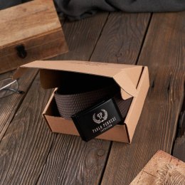 Pasek parciany Paolo Peruzzi brązowy do jeansów PW-26-105