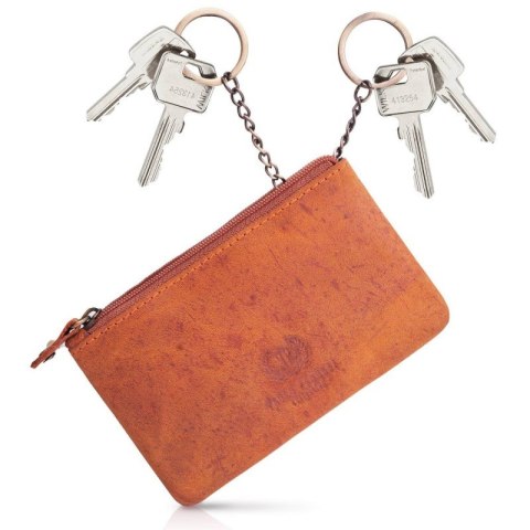 Zestaw dla niej ZUP-64-OR: portfel ze skóry naturalnej T-11 i etui na klucze T-51