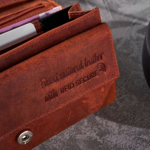 Portfel damski vintage skórzany w kwiaty Paolo Peruzzi T-44-OR