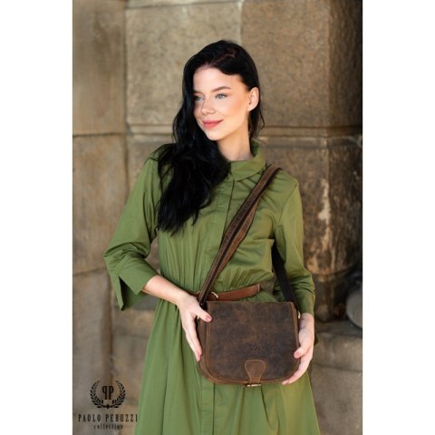 Skórzana torebka damska na ramię Paolo Peruzzi T-39-BR