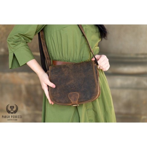 Skórzana torebka damska na ramię Paolo Peruzzi T-39-BR