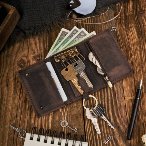 Uniwersalne skórzane etui na klucze Paolo Peruzzi T-49-BR