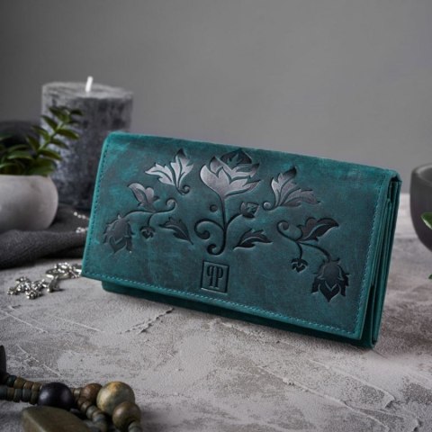 Zestaw prezentowy dla niej portfel damski skórzany T-44-GR i etui T-51-GR