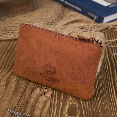 Zestaw prezentowy dla niej portfel damski skórznay T-01-OR i etui skórzane T-51-OR