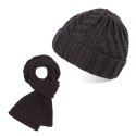 Zestaw zimowy ZZ-14-DBBR czapka A-05 szalik D-02