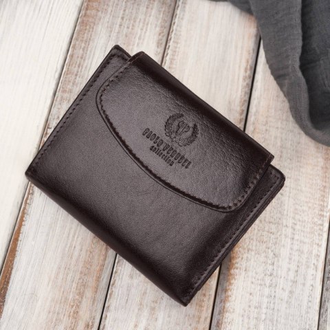 Brązowy portfel damski skórzany Paolo Peruzzi T-12-BR