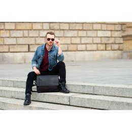 Czarna torba studencka męska na ramię Paolo Peruzzi T-20-BL