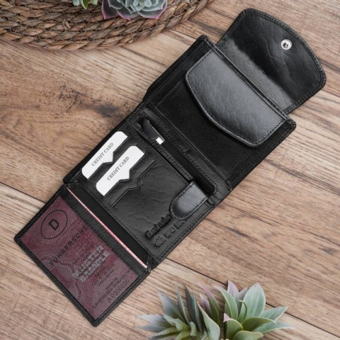 Czarny skórzany portfel damski Paolo Peruzzi T-12-BL