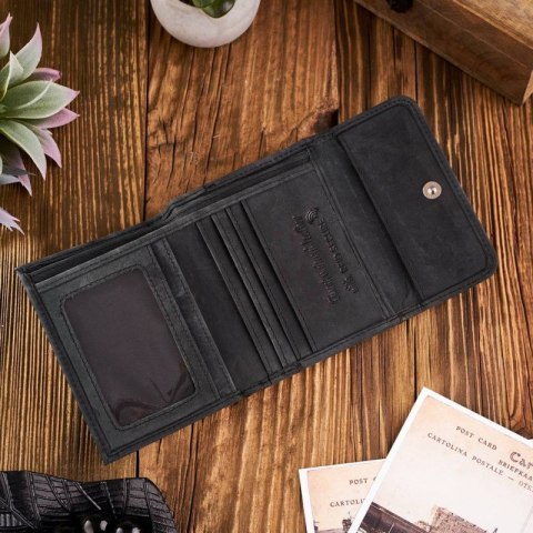 Damska portmonetka czarna portfel Paolo Peruzzi T-11-BL