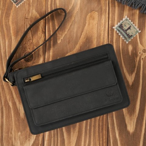 Męska saszetka do ręki vintage ze skóry hunterowej Paolo Peruzzi T-23-HBL