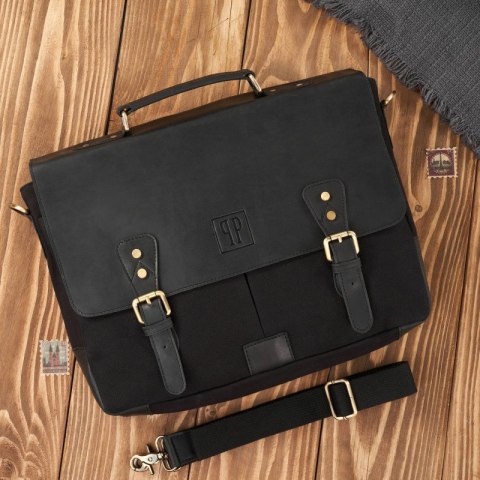 Zestaw Paolo Peruzzi: portfel męski T-04 + torba męska T-07 ZUP-06-BL