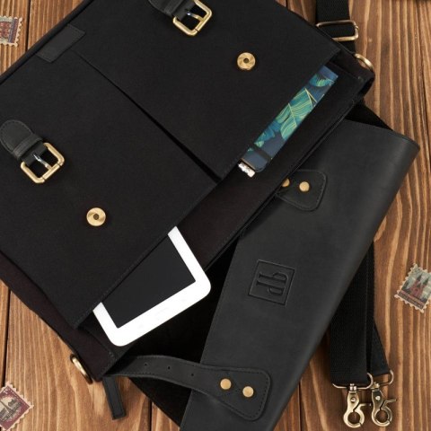 Zestaw Paolo Peruzzi: portfel męski T-04 + torba męska T-07 ZUP-06-BL