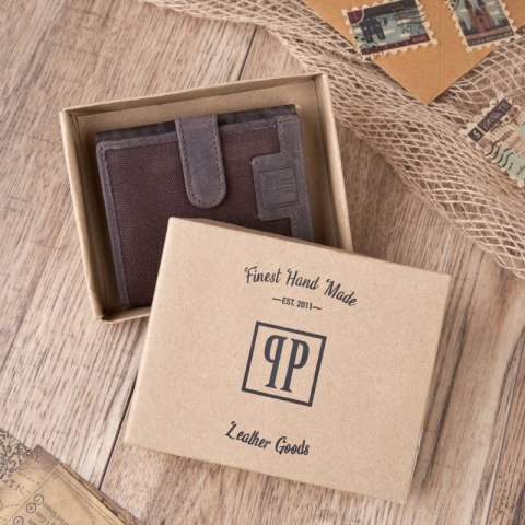 Zestaw Paolo Peruzzi: portfel męski skórzany T-04 + torba męska na ramię T-07 ZUP-06-BR