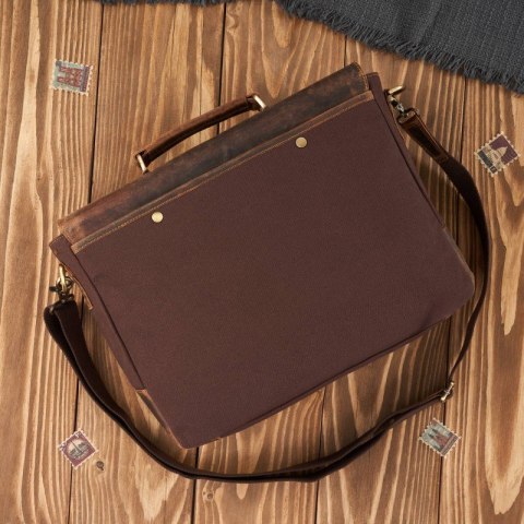 Zestaw Paolo Peruzzi: portfel męski skórzany T-04 + torba męska na ramię T-07 ZUP-06-BR