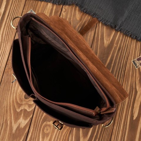 Zestaw Paolo Peruzzi: portfel męski skórzany T-04 + torba męska na ramię T-07 ZUP-06-BR