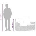  2-osobowa sofa ogrodowa z poduszkami, szara, 124 cm, rattan PE Lumarko!