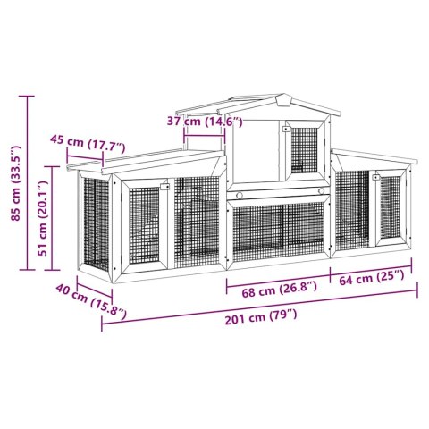  Duża klatka z zadaszeniem dla królików, drewniana Lumarko!