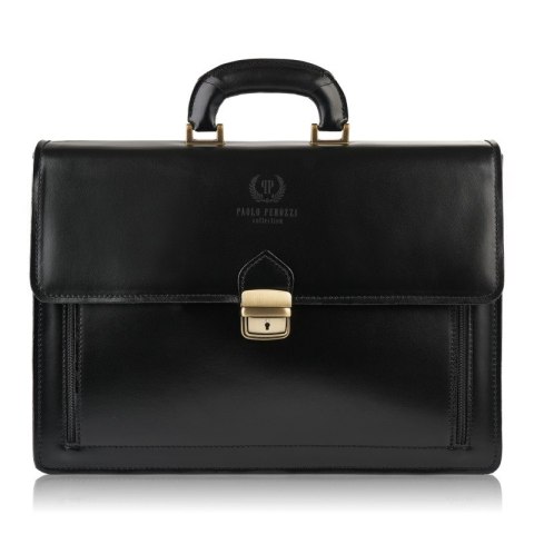 Ekskluzywna skórzana teczka męska Paolo Peruzzi N03-BL