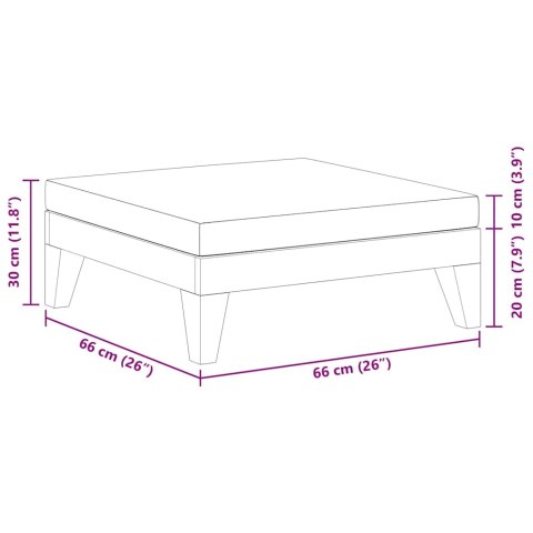  Moduł podnóżka, ciemnoszara poduszka, drewno akacjowe Lumarko!