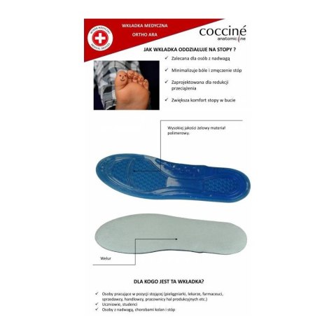 Żelowa wkładka medyczna Coccine Ortho Ara