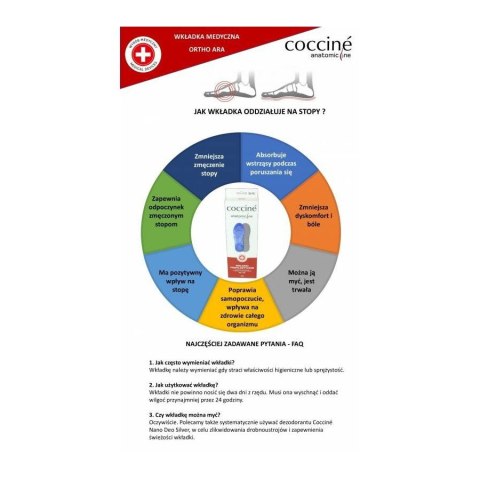 Żelowa wkładka medyczna Coccine Ortho Ara