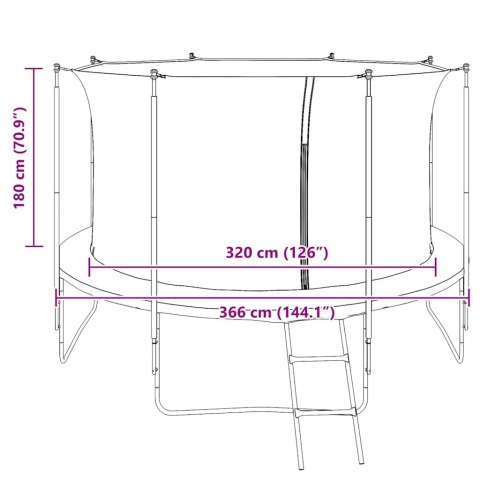  Siatka zabezpieczająca do okrągłej trampoliny 3,66 m Lumarko!