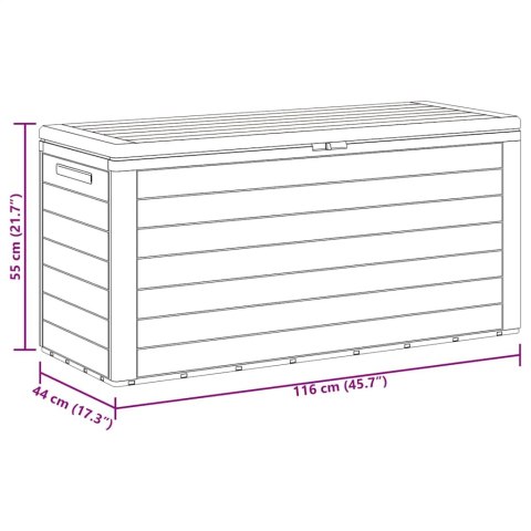  Skrzynia ogrodowa, antracytowa, 116 x 44 x 55 cm Lumarko!