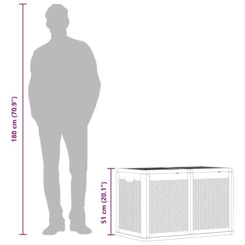 Skrzynia ogrodowa, szara, rattan PP, 180 L Lumarko!