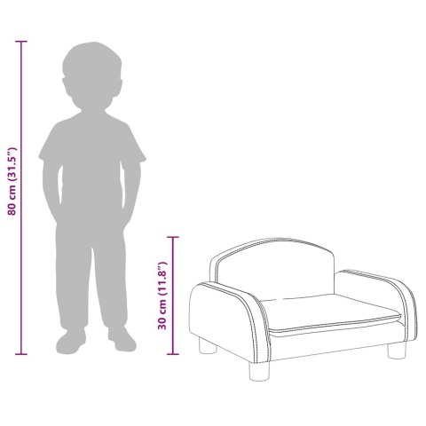 VidaXL Sofa dla dzieci, ciemnoszara, 50x40x30 cm, obita tkaniną