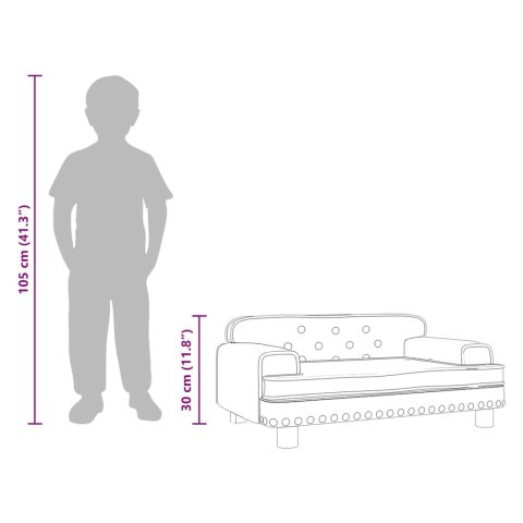 VidaXL Sofa dla dzieci, jasnoszara, 70x45x30 cm, aksamit