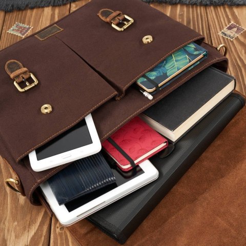 Zestaw Paolo Peruzzi: portfel męski skórzany T-04 + torba męska na ramię T-07 ZUP-06-BR