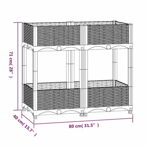  Donica do podniesionej rabaty, 80x40x71 cm, polipropylen Lumarko!