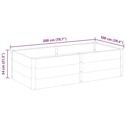  Donica do podwyższonej rabaty, 200x100x54 cm, WPC, szara Lumarko!