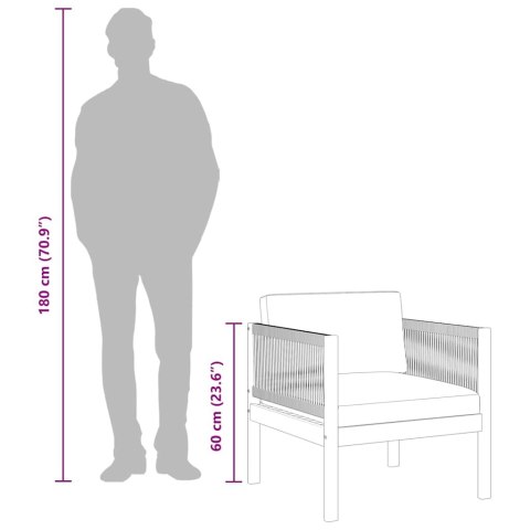 VidaXL Krzesło ogrodowe z poduszką, lite drewno akacjowe