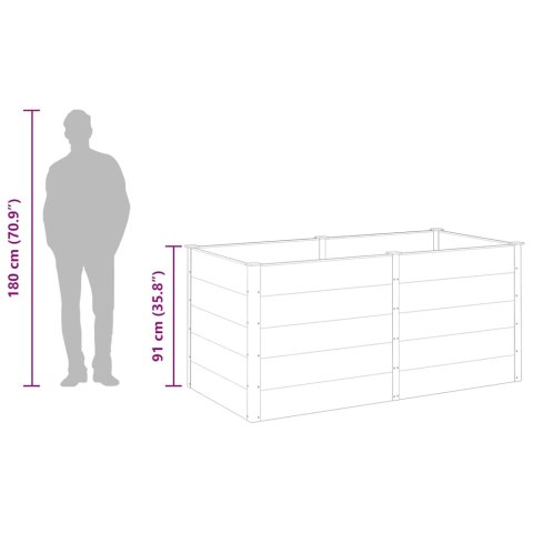  Podwyższona donica ogrodowa, 200x100x91 cm, WPC, szara Lumarko!